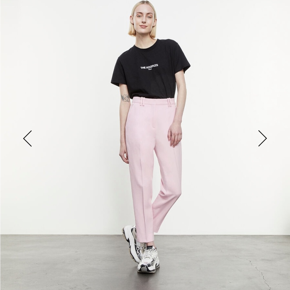 THE KOOPLES PINK SUIT TROUSERS IN WOOL